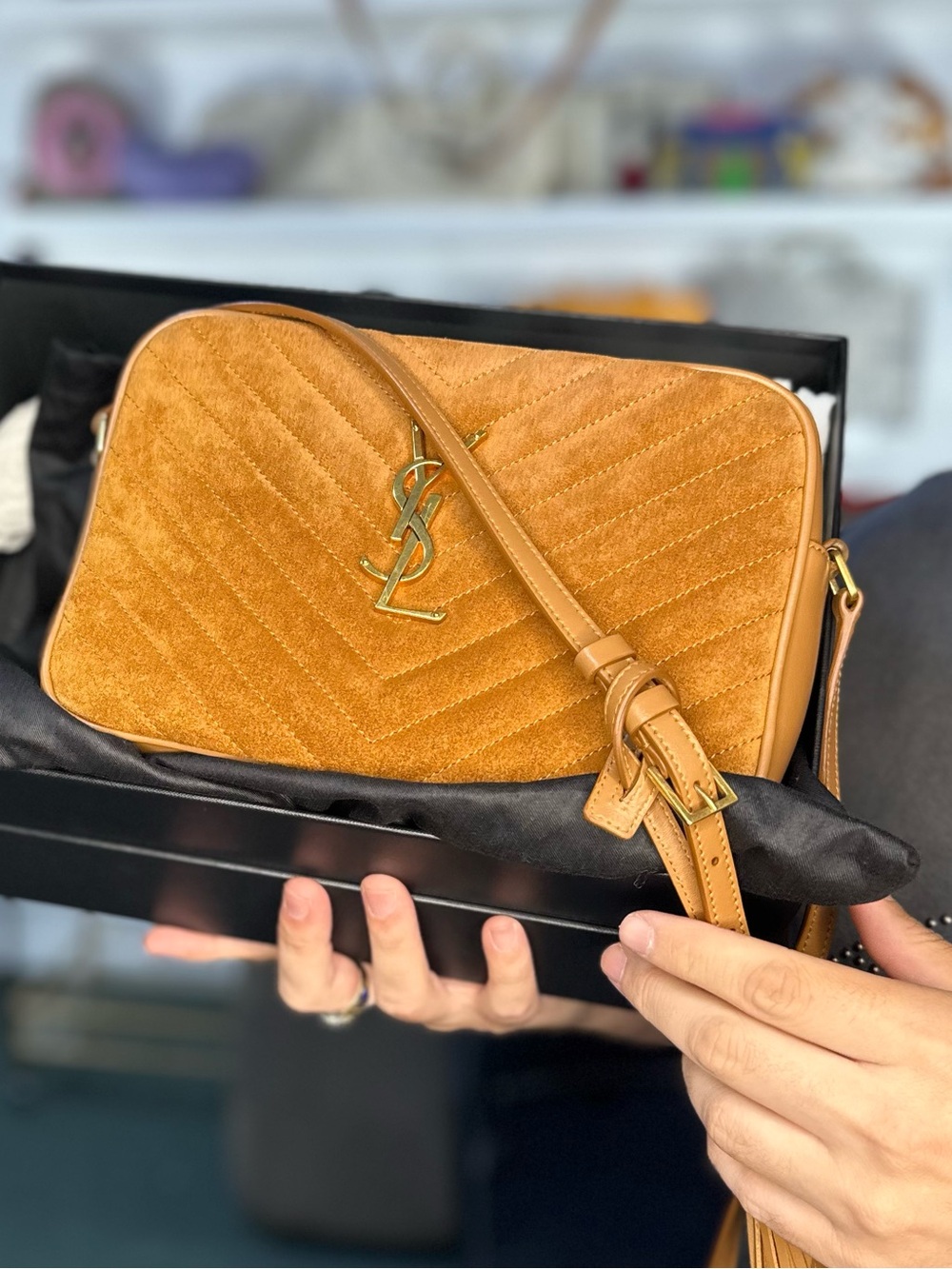 YSL SUEDE BROWN BAG
